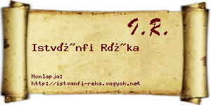 Istvánfi Réka névjegykártya
