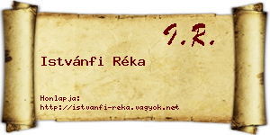 Istvánfi Réka névjegykártya